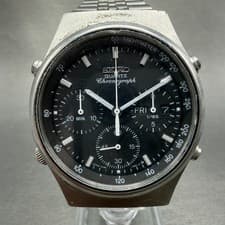Seiko Chronograph Watch Men 37mm Black Dial Steel Daydate 7A38-7270 New Battery