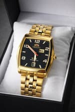 RARE Orient 3 Star Tristar Tank Gold – CEMBB001BD – NOS Full Set