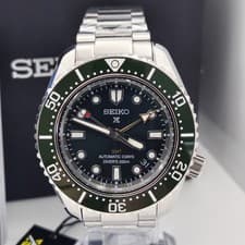 New Seiko Prospex SPB381J1 Green GMT Diver 200m Automatic 6R54 Power Rsv 3 Days