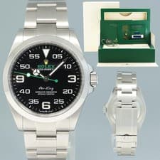 2025 NEW PAPERS Rolex Air-King 126900 Green Arabic 40mm Steel Oyster Watch Box