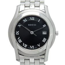 Gucci G-Class 5500M Quartz Watch Black Dial Stainless Steel Men