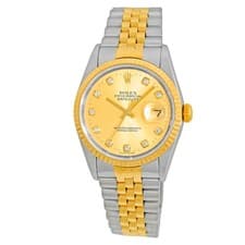 ROLEX Stainless Steel & 18K Yellow Gold 36mm Datejust 16233 Box Warranty