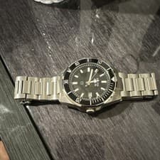 Bulova Marine Star Men's Diver Watch Stainless Steel Black Dial Date Indicator