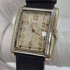 Elgin Men’s Fancy 15 Jewel 14K Two Tone Gold-filled Dress Wristwatch Mechanical