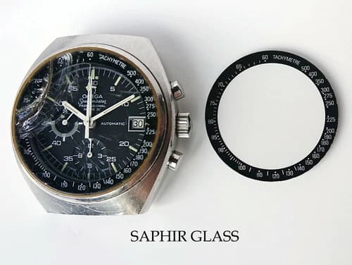 Sapphire crystal for Omega speedmaster ref. 176.009, 176.0012, 178.002