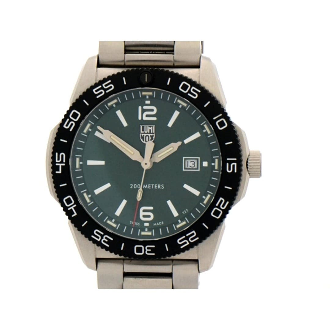 Luminox Pacific Diver 3120 Watch Stainless Steel Used Green Silver Dial From Jap