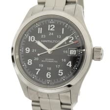 HAMILTON Khaki Field Date Men's Automatic SS Black H704551 Working