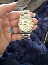 Rolex Date 1500 Silver Oyster Bracelet with Silver Bezel