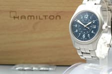 HAMILTON Khaki Field H682010 Navy Dial Date 38mm Men's Quartz Watch BOX / Paper