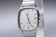 [Near MINT] Vintage OMEGA De Ville Cal.1332 30mm Silver Square Quartz Mens Watch