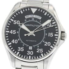 HAMILTON Khaki pilot H646150 Day date black Dial Automatic Men's Watc Not tested