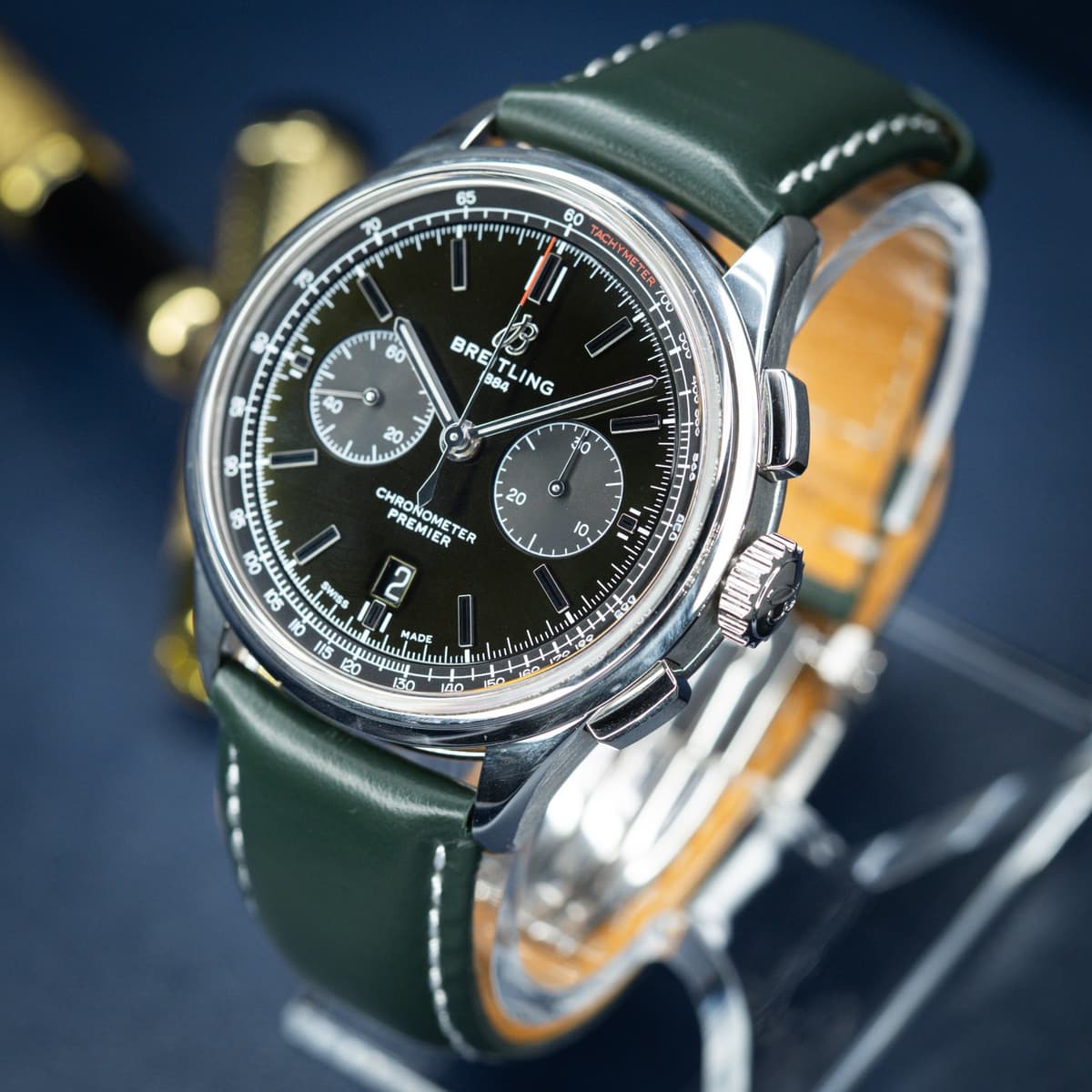 Breitling Premier B01 Chrono 42 AB0118 Rare Green Bentley Racing Box Papers