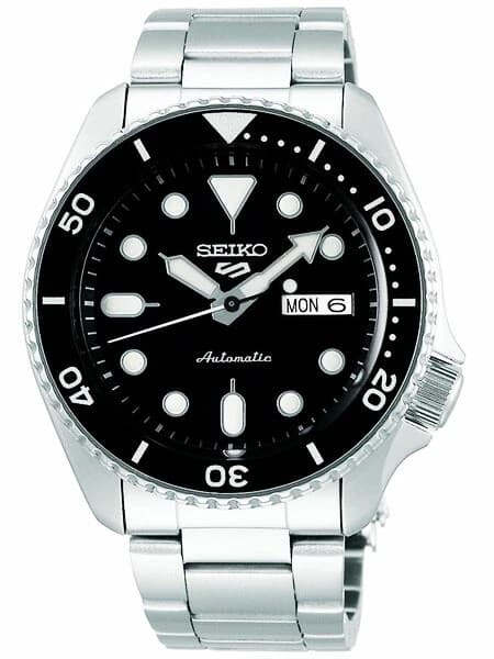 Seiko 5 Sports SRPD55K1 24 Jewel Automatic Stainless Steel Black Dial Watch