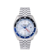 Seiko 5 Sports GMT Automatic Stainless Steel Blue Dial Men's Wristwatch Date