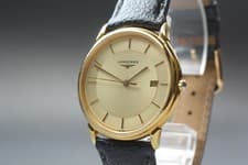 [Near MINT] Longines Grand Classic L4.677.2 34mm Gold Dial Date Qz Men's Watch