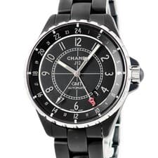 CHANEL J12 GMT 1.6" H3101 Matte black ceramic, black Arabic numerals, date