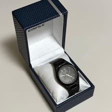 Casio Edifice EFK-100XPB-1AJF AUTOMATIC Black W/Box Tested Japan Used F/S