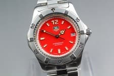 Vintage [N MINT] TAG Heuer Professional 2000 WK1114 Red Dial 39mm Qz Men's Watch