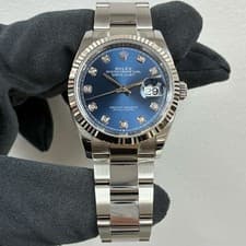 Rolex 126234 Datejust Blue Diamond Dial 36mm Stainless Steel Oyster Watch 2025