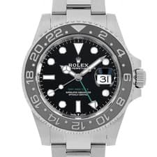 ROLEX GMT Master II 126710GRNR black 3 row oyster bracelet Random Number sec...