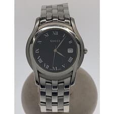 Used GUCCI◆Quartz watch/--/Stainless steel/BLK/SLV/5500M
