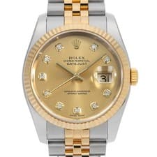 ROLEX Datejust 10P Diamond 116233G Champagne D Number second hand mens