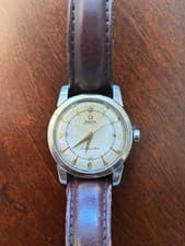 OMEGA Seamaster Automatic Silver Dial Brown Leather Strap Men's Wristwatch