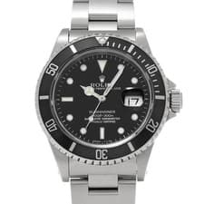 ROLEX Submariner date 16610 black WATCH 715371