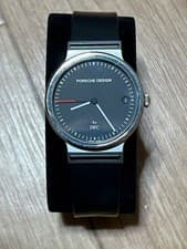 Porsche Design IWC Black Quartz Watch 32mm Resin Band Used