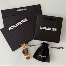 ZADIG&VOLTAIRE Gold Skull Skeleton Wristwatch Used From Japan