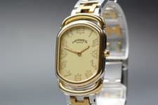 [Exc+5] Vintage HERMES Rallye 20mm ivory Dial  Qz Women's Watch From JAPAN