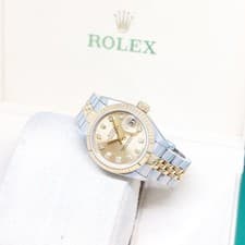 Rolex 26mm 18K Half Yellow Gold Champagne Diamonds Datejust REF: 69173 (S)