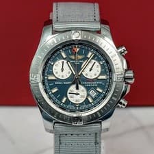 Breitling Colt Chronograph Watch A73388 Date Blue Dial 44mm S.S. Quartz COSC