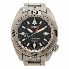 SEIKO 5R66-0AM0 Black Case Size 45mm Wrist Size 19cm Men's Used Watch #41014