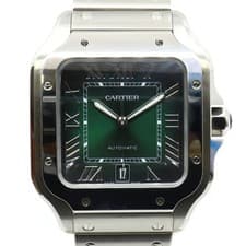 CARTIER Santos De Cartier Lm WSSA0062 Green Men's Used Watch #31031