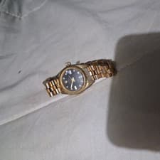 Rolex 18k Yellow Gold 26mm Datejust Black Stick Ladies Wrist Watch Pre-Owned