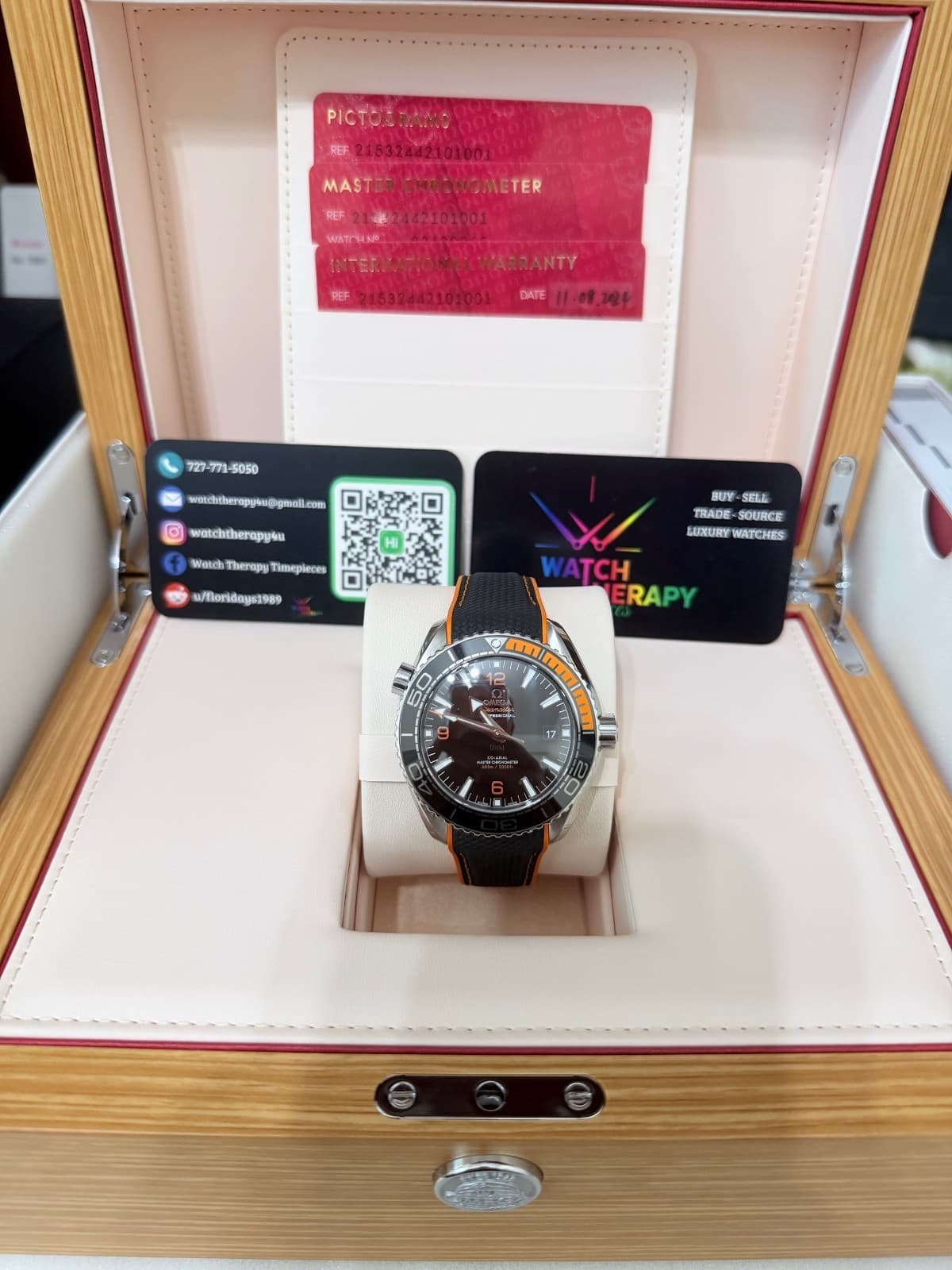 2024 Omega Planet Ocean 600M 43.5mm Black/Orange 11/24 Ref# 215.32.44.21.01.001