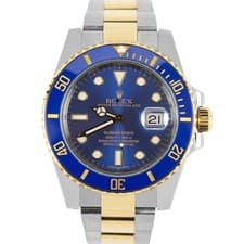 Rolex Submariner Date Two-Tone 18k Yellow Gold Steel BLUE 40mm 116613LB Watch