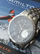 Hamilton Khaki Aviation H776120 Black Dial Quartz Men's Watch Used Working #23