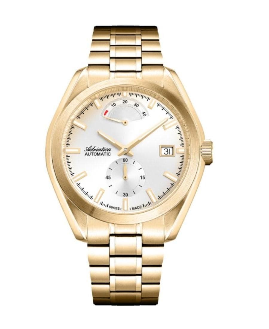 ADRIATICA Men Automatic Casual Watch Classic Dress Silver Dial Waterproof Swiss