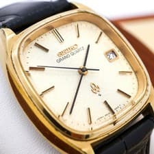 SEIKO Grand Quartz 4842-5100 Vintage Square Watch Gold Black Cal 4842 Working