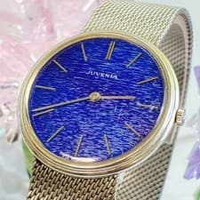 Juvenia Blue Sea Ultra Slim Dress Watch Wristwatch Blue Dial Hand Wound