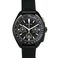 BULOVA WATCH 98A186 LUNAR PILOT CHRONOGRAPH QUARTZ BLACK DIAL STAINLESS STEEL