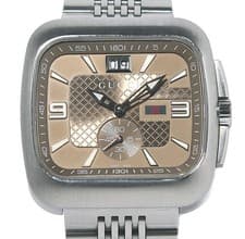 GUCCI Coupe 131.3 YA131301 Small Seconds Brown Dial Quartz Men's Watch USED