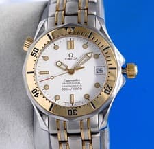 Mens Omega Seamaster 18K Gold 300M Chronometer watch White Dial - 36MM - 2352.20