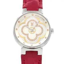 Louis Vuitton Tambour Moon Divine QA017 Quartz SS MOP Diamond Dial Ladies Watch