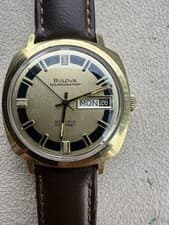 Vintage 1970  BULOVA OCEANOGRAPHER men's automatic watch Day-Date