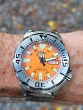 w/Running Video: Near Mint Seiko Men's Monster Automatic Orange 42mm 7S26-0350