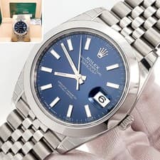 Stickered 2023 Rolex Datejust 41 126300 Blue Index Steel Jubilee Box/Papers/Tag