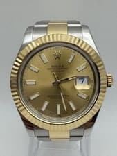 Rolex Datejust 41mm 116333 18K Fluted Bezel Champagne Dial Two Tone Oyster